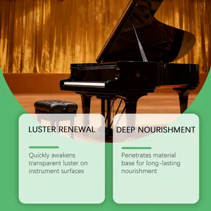 Detailed view showing the luster renewal effect of piano polish wax