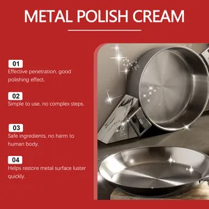 Effective metal polish cream for cleaning and restoring luster to kitchen stainless steel pans