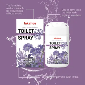 Gedetailleerde weergave van Jakehoe toilet spray met lavendel en vanille formule