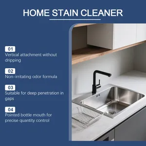 Effective home stain cleaner gel for deep penetration into kitchen tile gaps and sinks