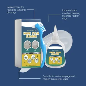 Deep cleaning gel for seal and grout mold removal with specialized blue scrub brush