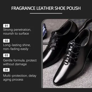 Macro view of high-gloss shine on black leather dress shoes from fragrance shoe polish