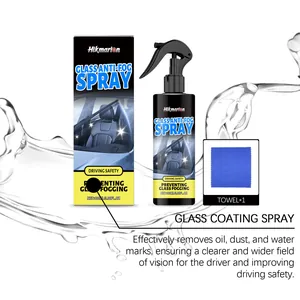 Spray antiappannante professionale per vetri con panno in microfibra per visione auto chiara.