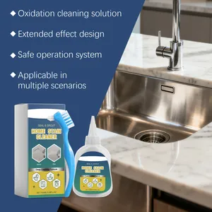 Home stain cleaner gel set with brush and deep cleaning formula for tiles and grout