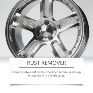 Detail of a shiny, polished car wheel hub after using rust remover spray