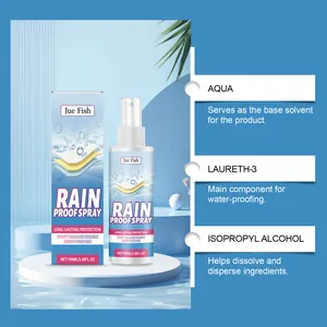 Ingredientes detallados del spray impermeabilizante Jue Fish con frasco de 100 ml