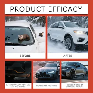 Gedetailleerde infographic over de effectiviteit van marterspray voor auto-bescherming