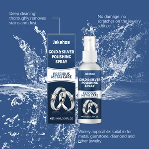 Jakehoe jewelry polishing spray for cleaning and restoring shine to gold and silver pieces.