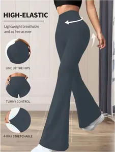 Ausgestellte Yoga-Hose mit hoher Taille, Bauchkontrolle und 4-Wege-Stretch-Stoffdetails