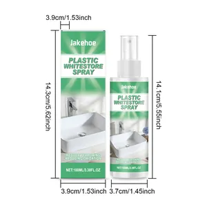 Dimensioni dettagliate e volume del flacone dello spray sbiancante per plastica JAKEHOE