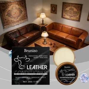 Brunizo leather conditioner cream for furniture sofa restoration and shine protection
