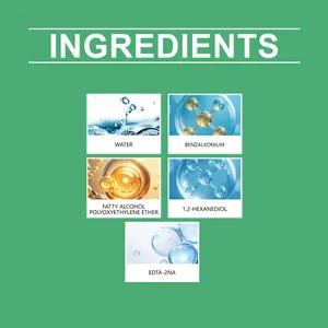 Infografica elenco ingredienti dettagliato per agente di rimozione ingiallimento plastica