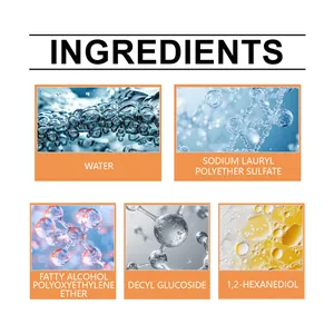 Vue macro de la liste des ingrédients pour un nettoyant dégraissant cuisine efficace.