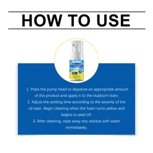 Mode d'emploi du nettoyant tout usage de 30 ml pour les taches de cuisine et salle de bain