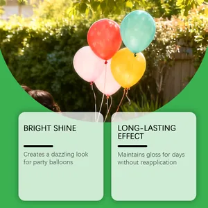 Vue détaillée de ballons traités avec un spray pour un brillant éclatant et durable.