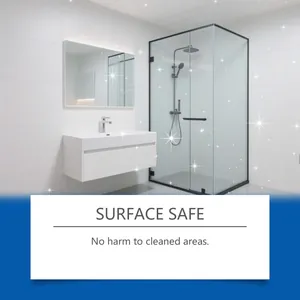 Nettoyant multi-usages sans danger pour les surfaces d'une salle de bain propre.