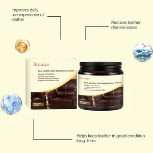 Brunizo leather sofa maintenance cream 60g jar and box for deep nourishment and stain removal