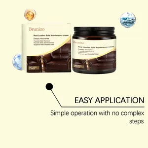 Detail view of Brunizo leather maintenance cream for sofas and car seats.