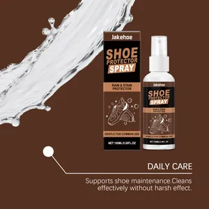 Detail of Jakehoe shoe protector spray showing 100ml bottle and packaging box