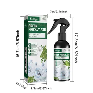Green prickly ash herbal mite remover spray dimensions 100ml bottle and box