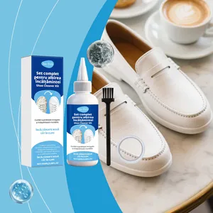 Professional Jue Fish shoe cleaner kit featuring whitening solution and detail brush