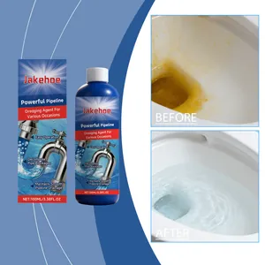 Detail view showing toilet cleaning results before and after using pipeline dredging agent