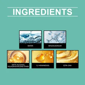 Elenco dettagliato degli ingredienti del detergente pelle Brunizo con acqua e benzalconio.