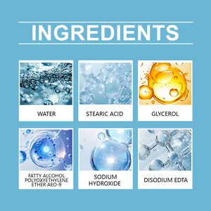 Detail view of suede cleaner ingredients including glycerol and stearic acid