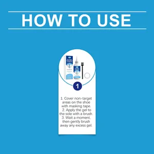 Step-by-step instructional guide for Jue Fish shoe cleaner kit usage and application steps