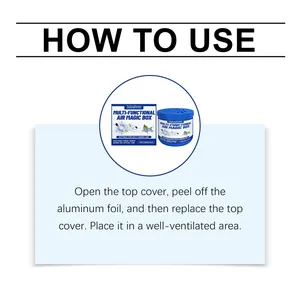 Instructional guide for JAKEHOE air magic box freshener: open cover and peel off the foil