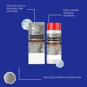 Detail view of Jue Fish pipe dredging agent for kitchen and bathroom drain cleaning