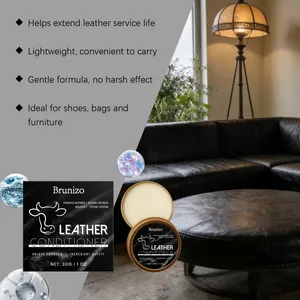 Brunizo leather conditioner for furniture, shoes and bags with a gentle formula.