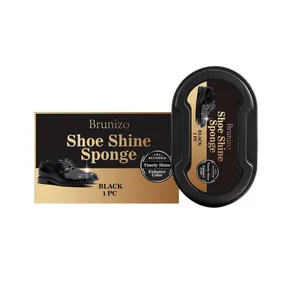 Brunizo Portable Shoe Shine Sponge Instant Luster Leather Polishing Care Kit For Boots And Shoes Black Maintenance Sponge