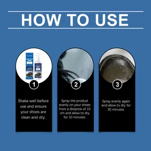 Step-by-step instructions for applying Jue Fish waterproof shoe protector spray