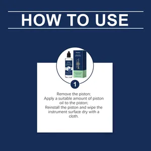 Detailed instructional guide showing how to use Harmisca brass instrument piston oil.