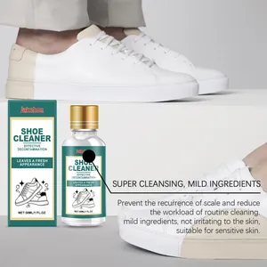 Nahaufnahme der JAKEHOE 30ml Schuhreiniger-Flasche mit professionellen Reinigungsvorteilen.