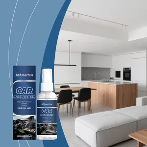 Detailweergave van Hikmarion kersenbloesem auto luchtverfrisser spray met verpakking