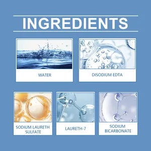 Detailed ingredients infographic for multi-purpose foam cleaner with sodium bicarbonate