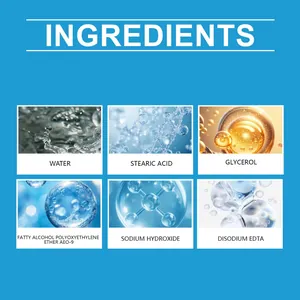 Detailed ingredient list for white shoe cleaning cream featuring glycerol and stearic acid.