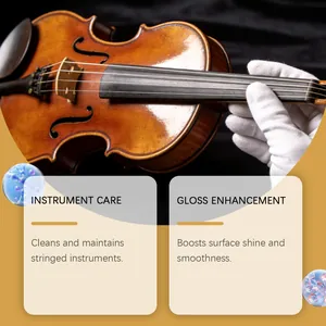 Primer plano detallado de la superficie del violín con veta de madera y efecto brillo