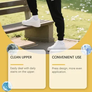 White shoe cleaner detail showing convenient press design for cleaning white sneakers