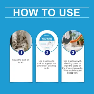 Detailed instruction guide for using Jakehoe white shoe cleaning cream on dirty shoes