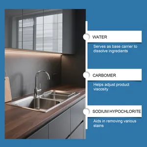 Descripción detallada de ingredientes para limpiador multiusos de cocina y baño
