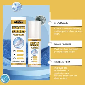 Detailed ingredient view of Jakehoe white shoes cleaner showing stearic acid benefits