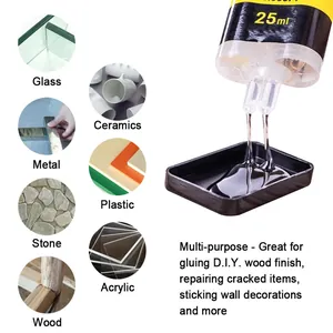 Detail of 25ml multi-purpose epoxy AB glue being applied to various repair materials