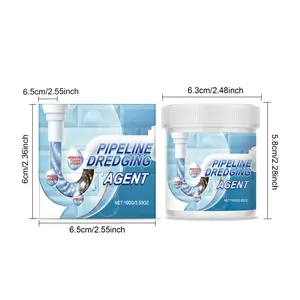 Dimension diagram for 100g pipeline dredging agent powder jar and packaging box set