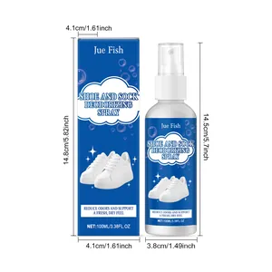 Shoe and sock deodorizing spray 100ml with detailed package dimensions and size info
