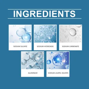 Graphic detailing active ingredients of the professional drain cleaner powder formula