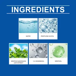 Ingredient list of foot and shoe deodorant spray showing menthol and mint leaf extract.
