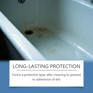 Detailed view of a dirty bathtub used to show the performance of cleaning tablets